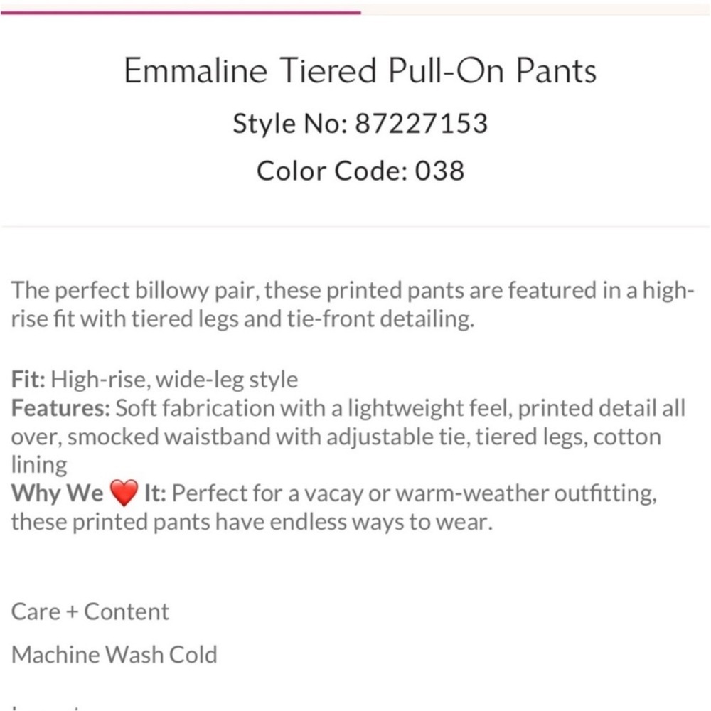 Free People Emmaline Tiered Wide Leg Pull On Pant Pink Size Small - Picture 8 of 10